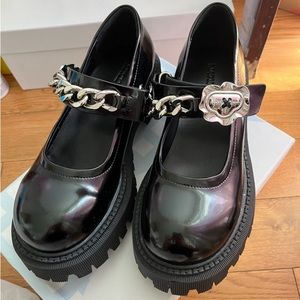 BRAND NEW Ledin Silver Buckle Mary Janes